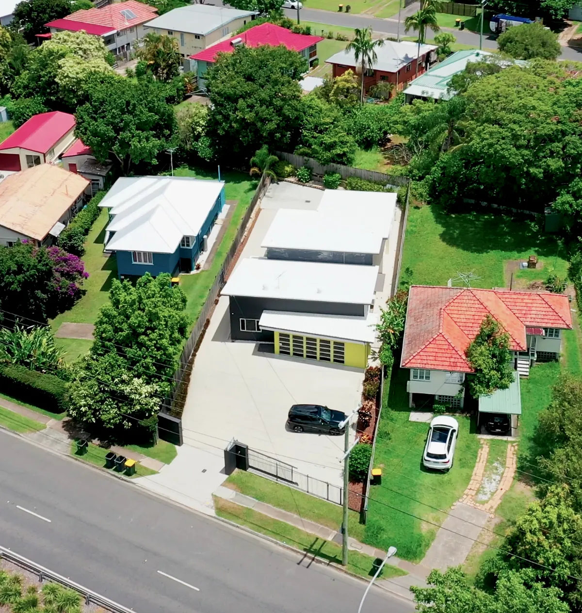 Aerial drone view of a residential property by Sprint Marketing