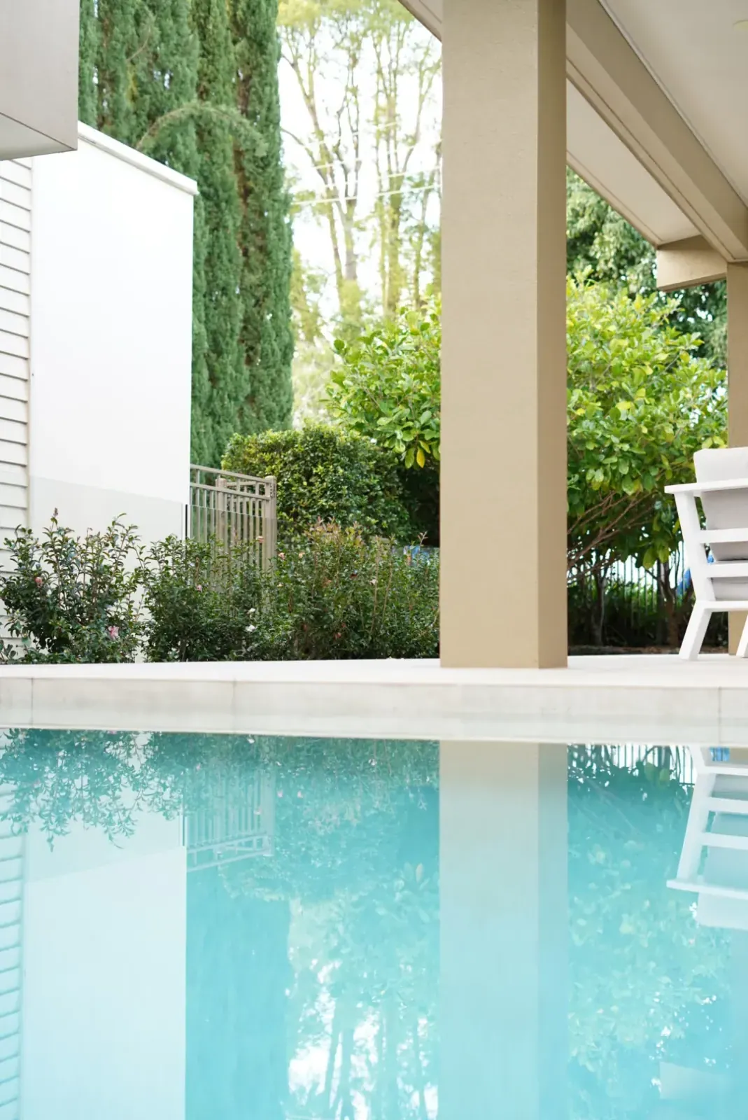 Poolside outdoor living captured for a Sprint Marketing property campaign